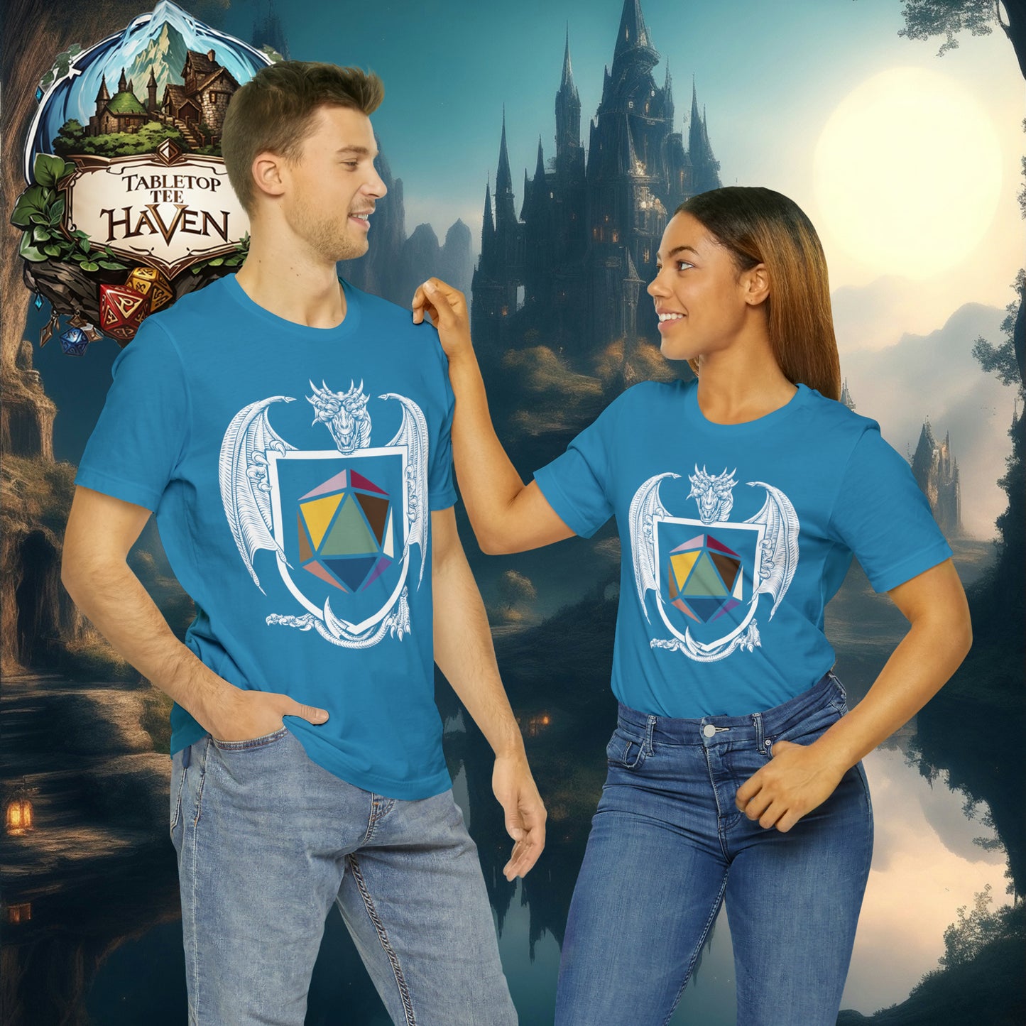 Dragon Crest D20 | Unisex Jersey Short Sleeve Tee